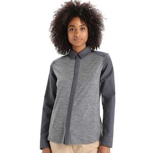Icebreaker Gray Button-Down Merino Top
